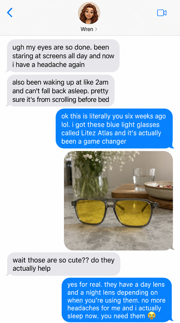 Litez Atlas worn at a desk