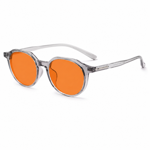 Litez Luna round clear frame with orange Focus Lens
