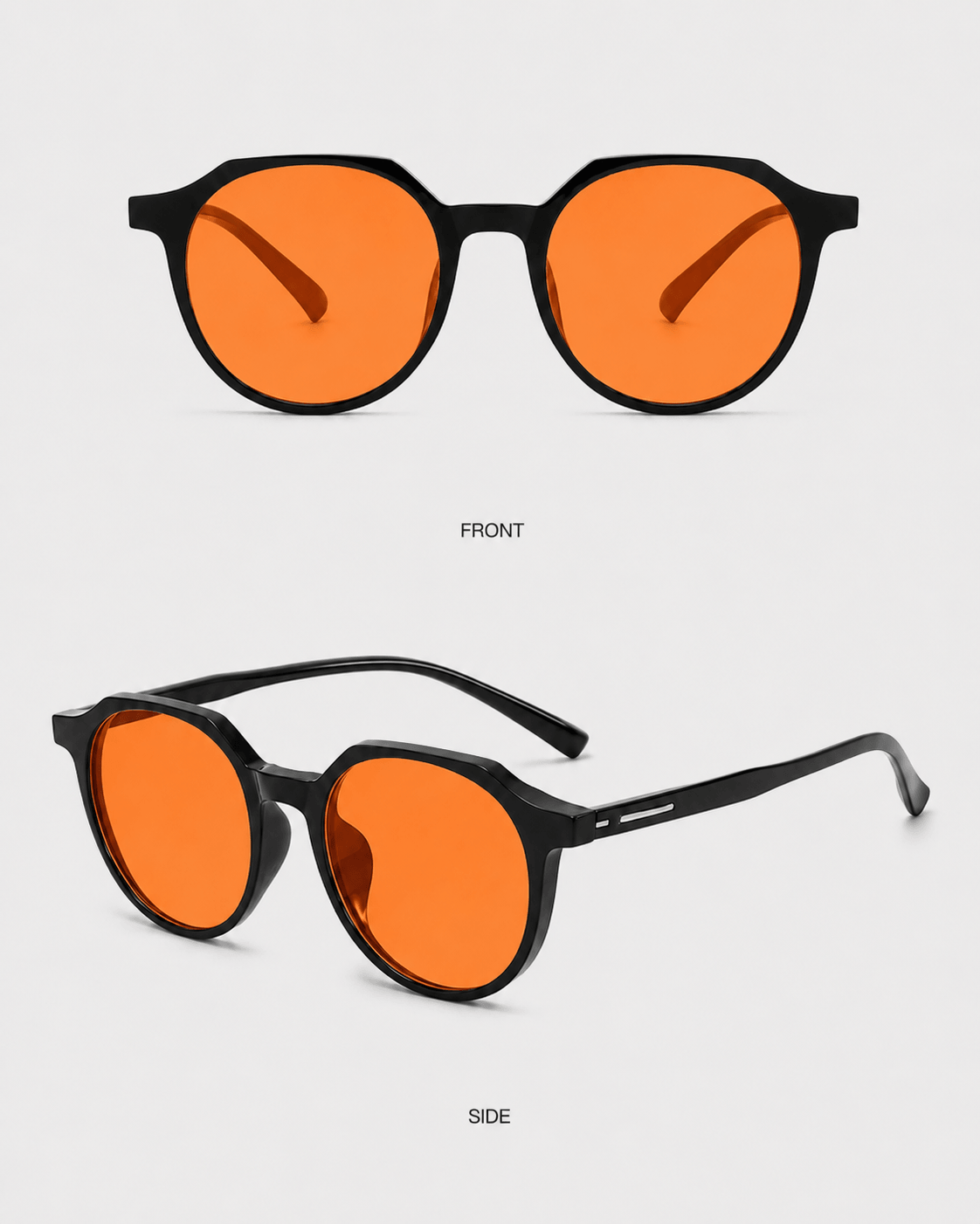 Litez Daily soft round black frame, front view