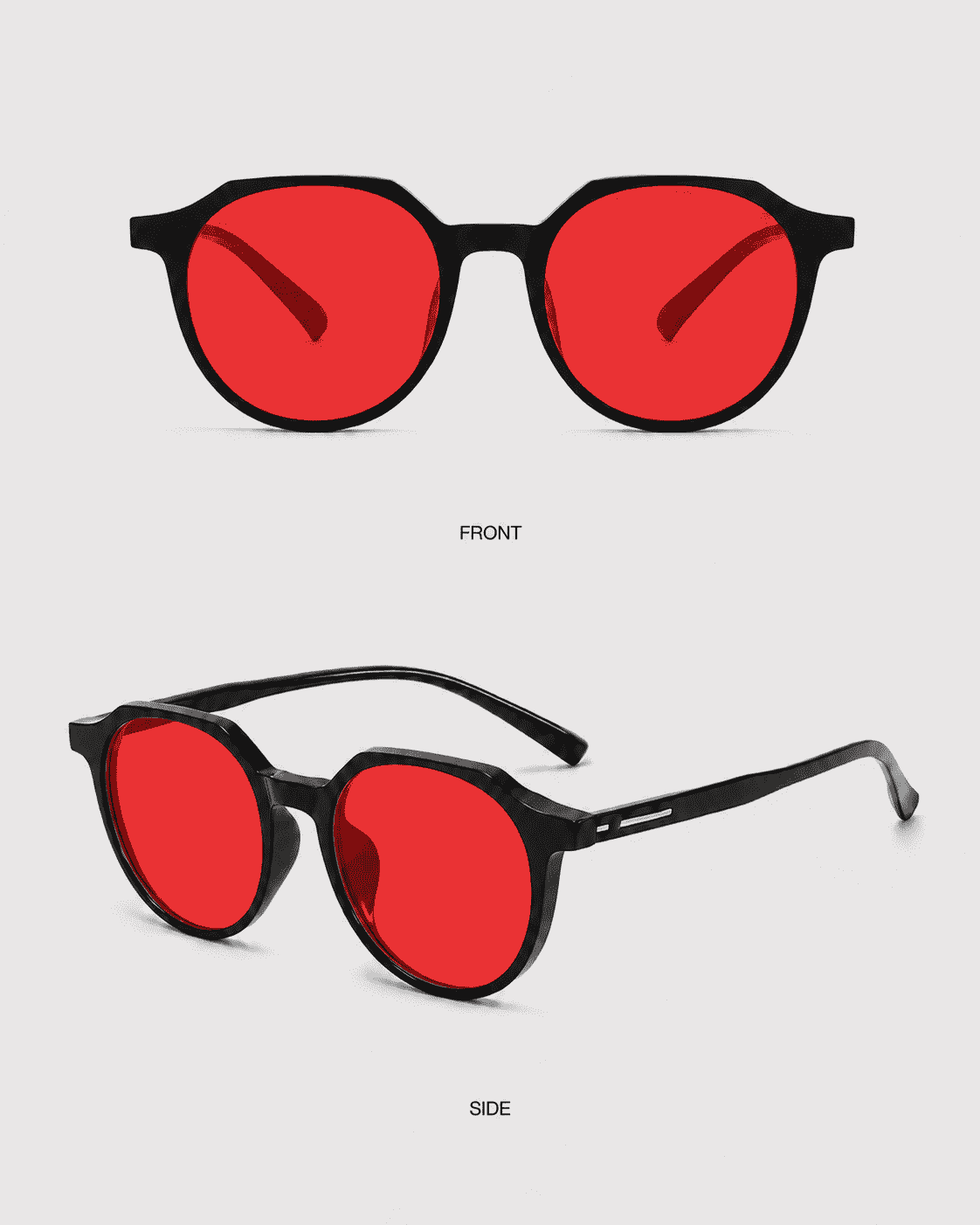 Litez Daily soft round black frame, side view