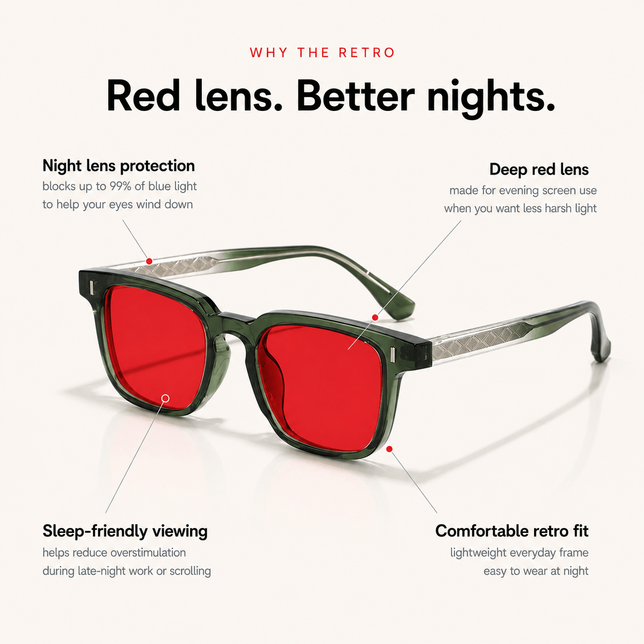 Why the Retro — red lens, better nights